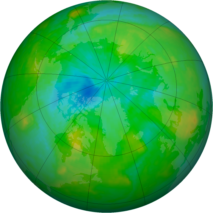 Arctic ozone map for 02 August 1989